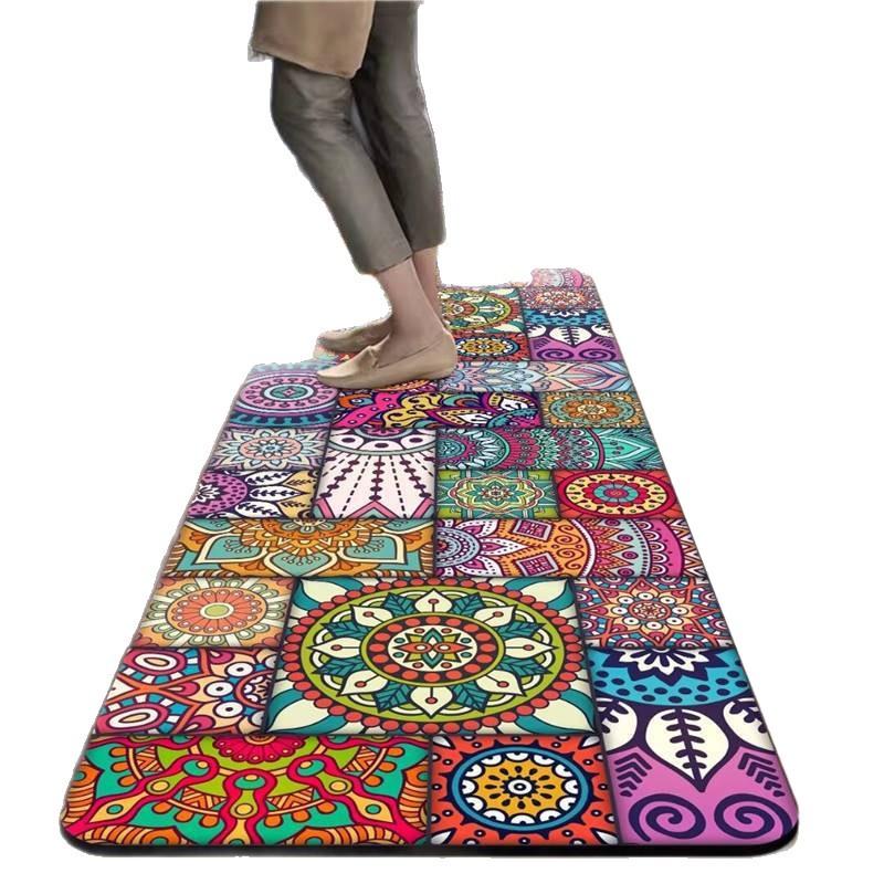 Kitchen Floor Mat Non-Slip, Oil-Proof, Waterproof, Wipe-In, Household Dirt-Resistant Door Mat, Long Carpet Mat