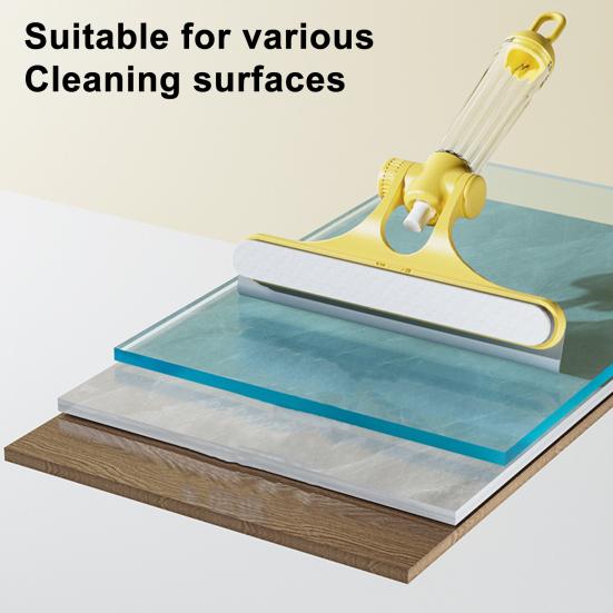 Glass Scraper Ergonomic Handle 3-in-1 Window Cleaning Tool with Spray