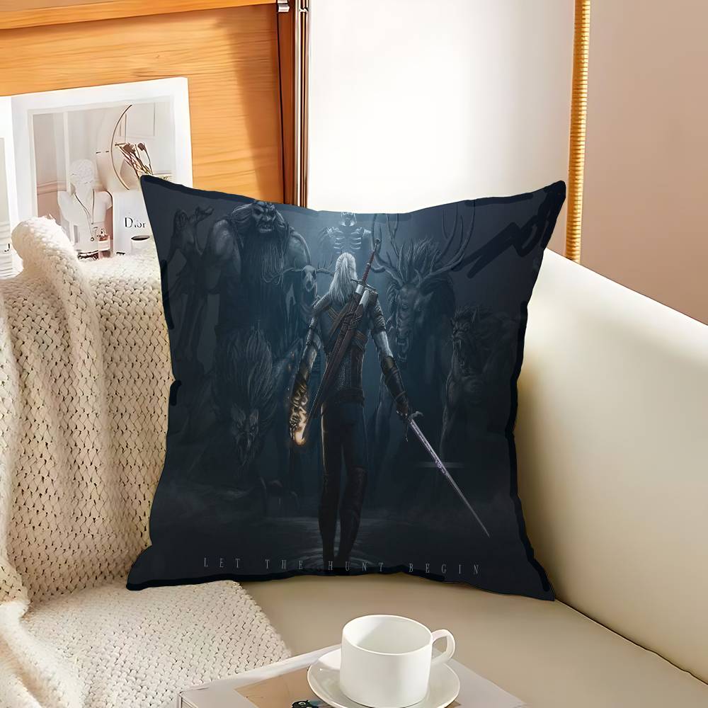 Game The W-Witchers Office Cushion Pillowcase Car Cushion Cover45X45CM Lumbar Pillowcase Sofa Pillowcover
