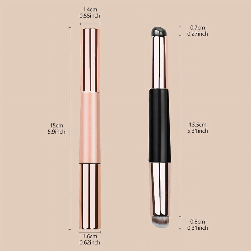 Dual-Ended Silicone Lipstick & Concealer Brush with Lid - Portable Lip Blending Tool