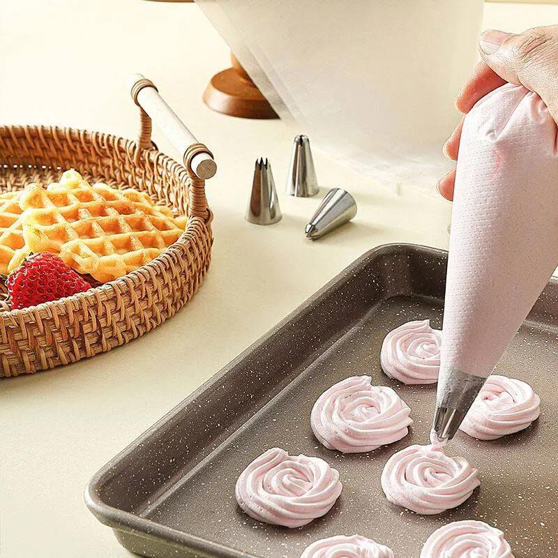 200pcs Piping Bag Confectionery Equipment Baking Accessories Disposable Pastry Sleeves Pastry Pack Transparent Cream Pastry Bags