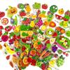 6/12/24pcs 3D Bubble Sticker Fruits And Vegetables Various Styles Reusable Children Sticker Toy Birthday Gift for Boys Girls TMZ