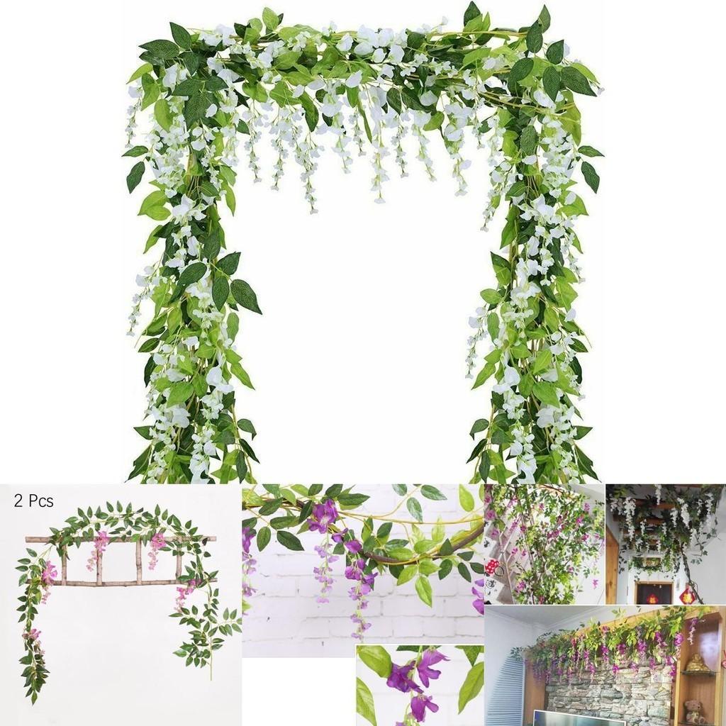 Gorgeous 2x Artificial Wisteria Flower Vine Featuring Realistic Petals For All Occasions