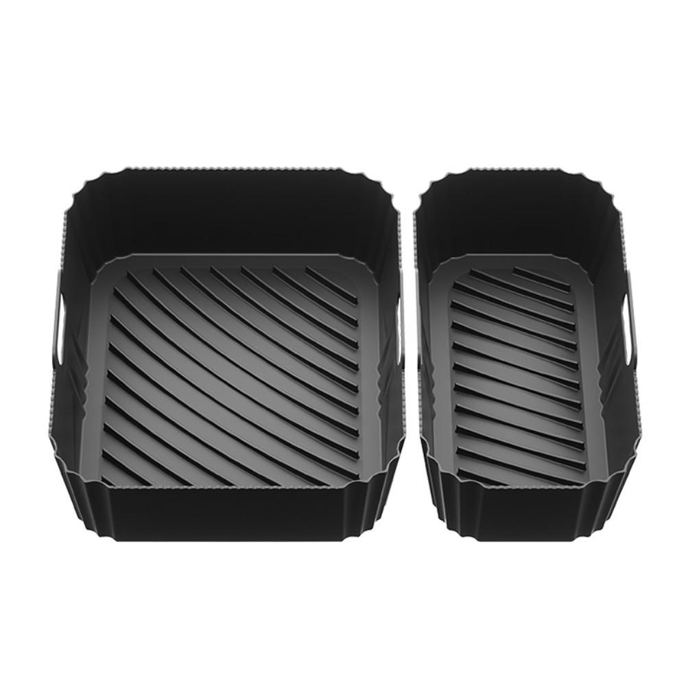 2Pcs/Set Silicone Air Fryer Liner Anti-stick Design Air Fryer Pan Air Fryer Baking Tray  Oven