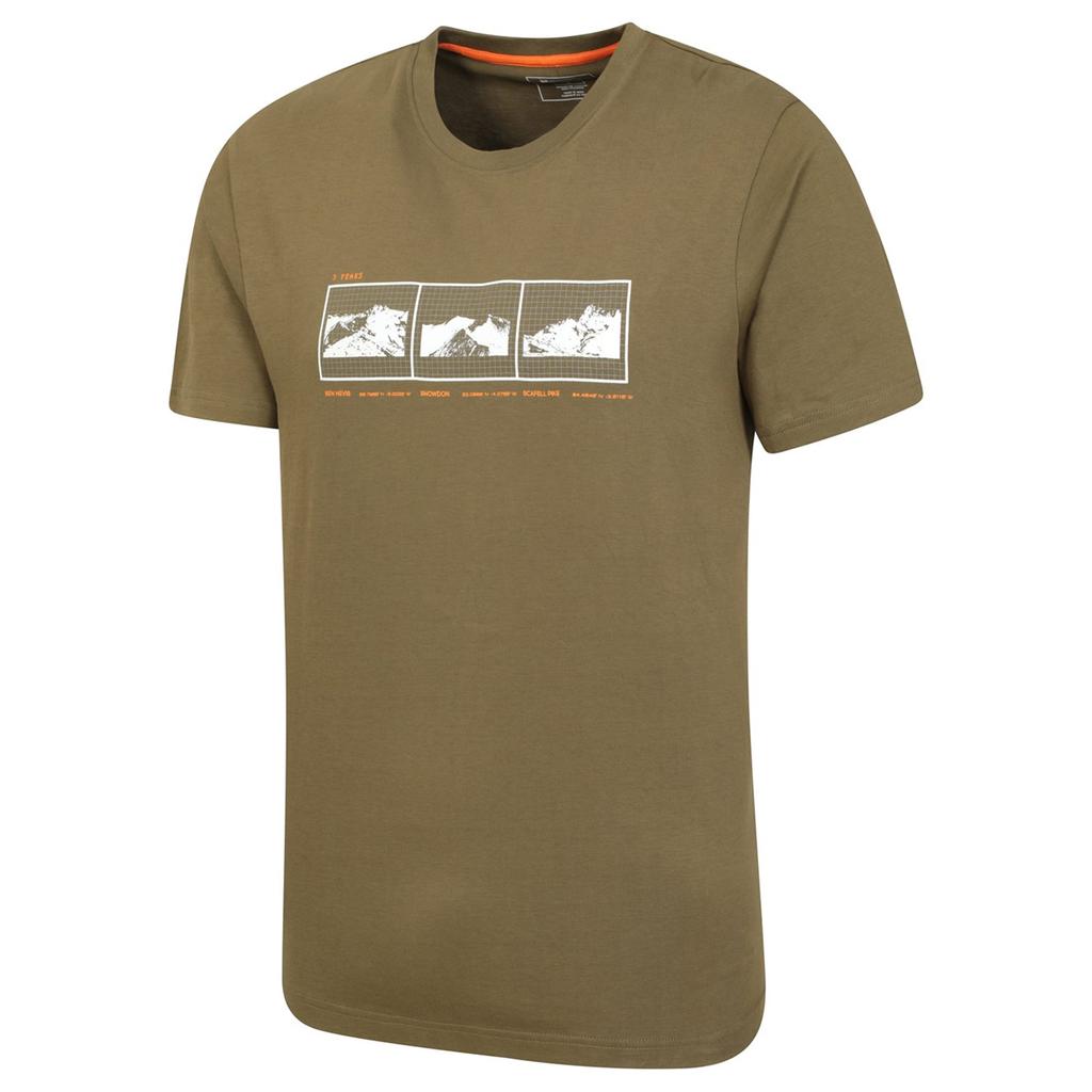 Mountain Warehouse Mens 3 Peaks Organic Cotton T-Shirt