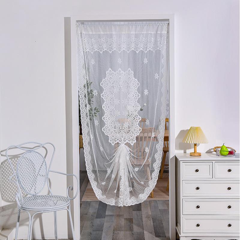 Door Curtain Princess Wind Dream Screen Curtain Balcony Living Room Study Dining Room White Window Screen Door Curtain Partition