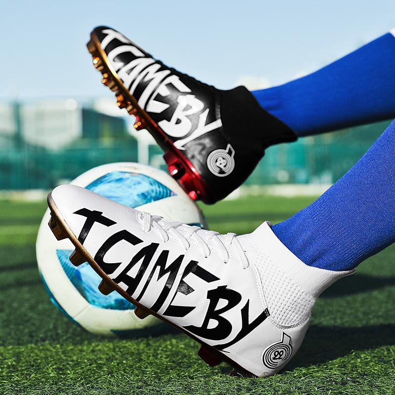 Pantofi de Fotbal cu Glezne Înalte cu Gură Elastică de Șosetă Pantofi de Fotbal de Exterior cu Crampoane Lungi Cizme de Fotbal Sport Mărimi Mari Pantofi de Fotbal pentru Bărbați