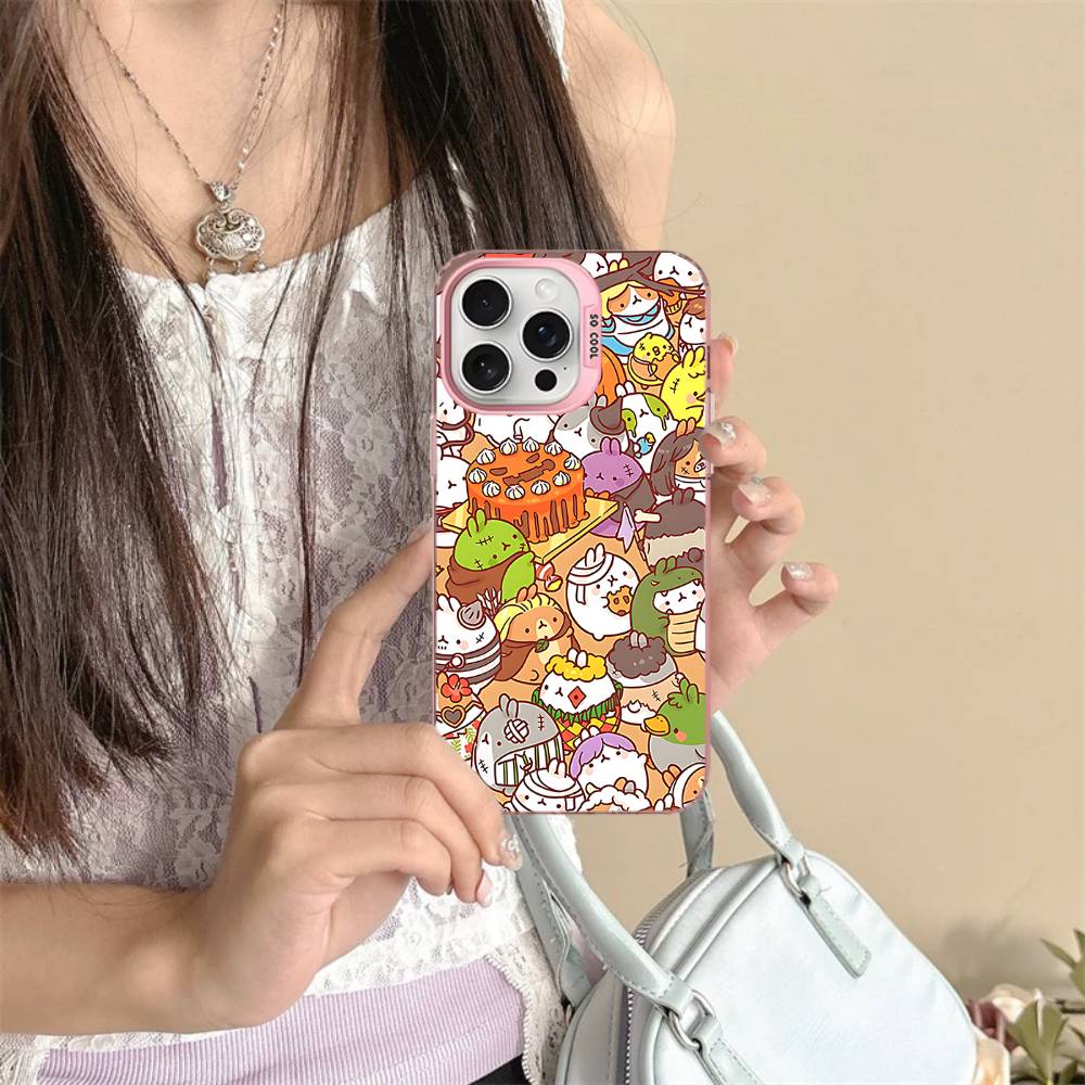 Cute Cartoon M-MolangS Phone Case For IPhone 17 16 15 14 13 Pro 12 11 Pro Max PLUS Color Back Cover