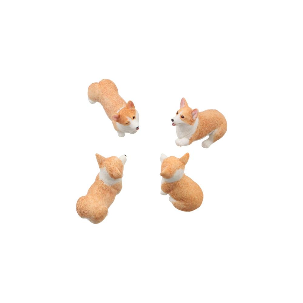 Gift for Kids Resin Figures Dog Doll Miniature Figurines Car Ornament Corgi Model Simulation Dog