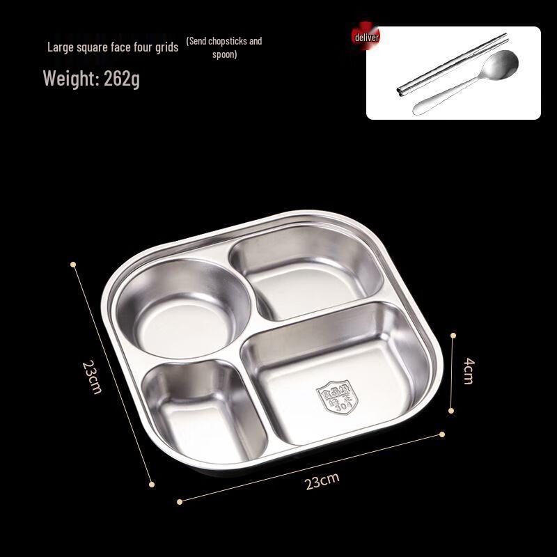 304 Stainless Steel Divided Meal Tray