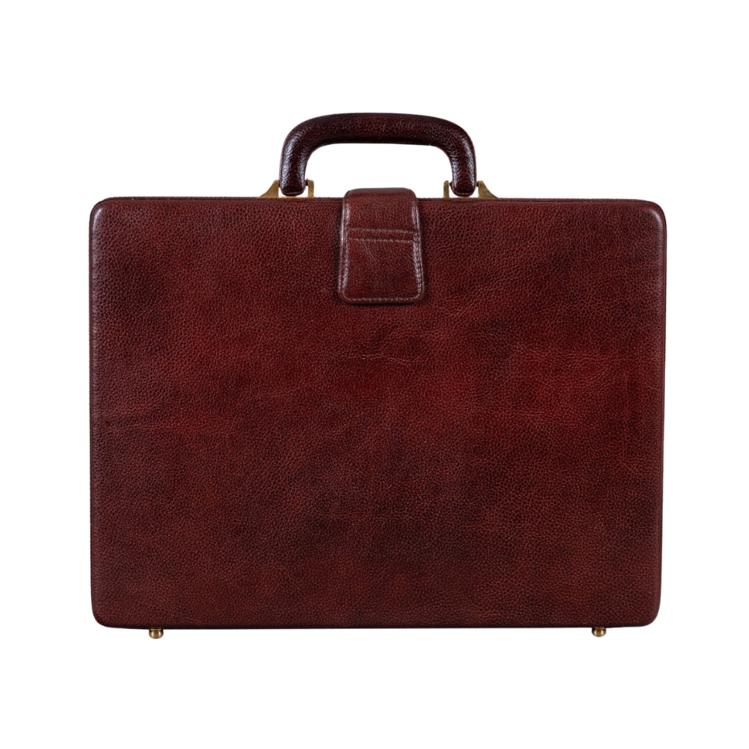 MaheTri Executive Men s Leather Attache Briefcase Brown/Cherry Red For Men & Women 15.5-Inch коричневый