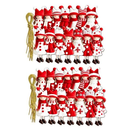 Christmas Reindeer Hanging Ornaments 2D Wooden Reindeer Decorations Colorful Reindeer Ornaments