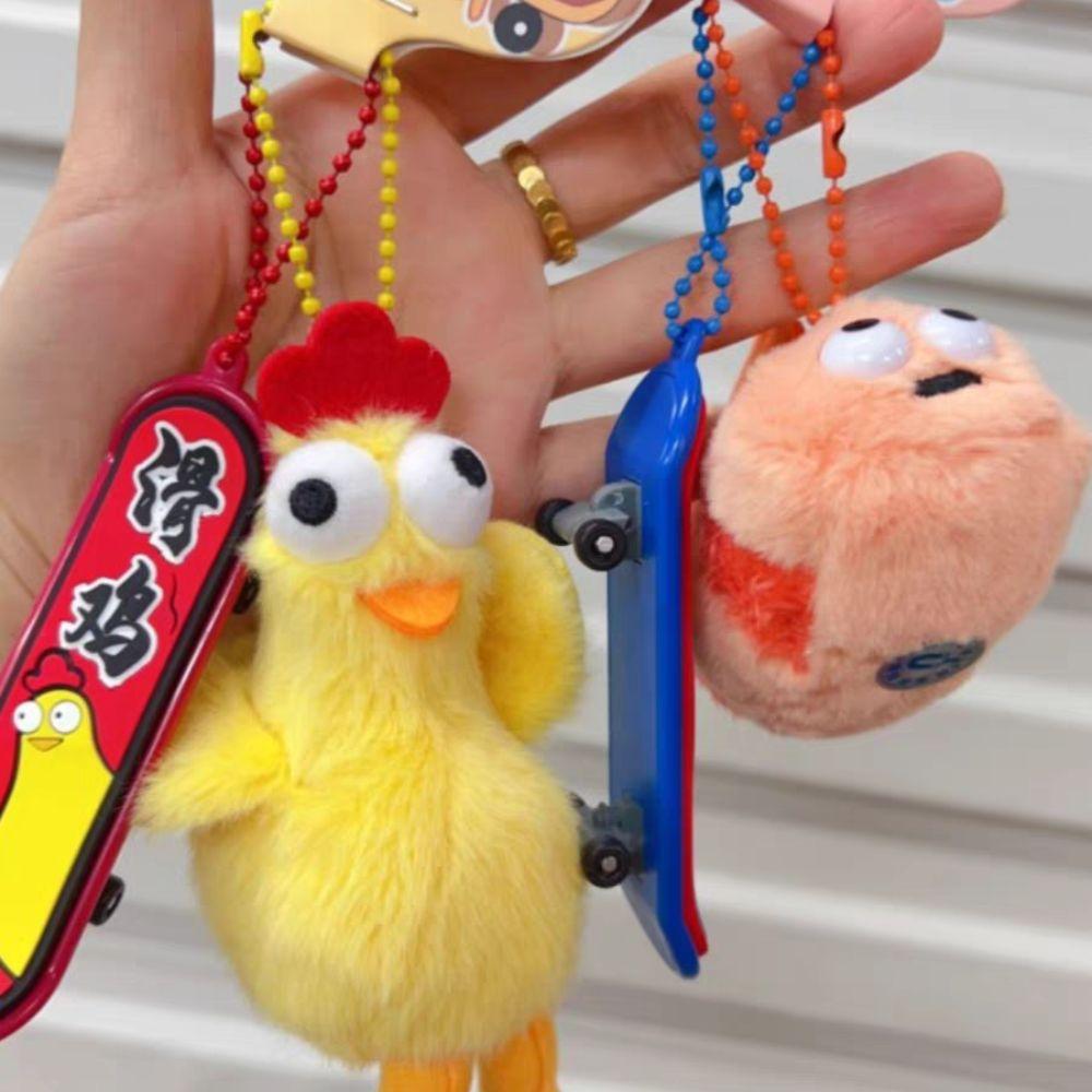 Fluffy Plush Chicken Keyring Magnet Chicken Plush Toy Bag Pendant  Hanging Ornaments