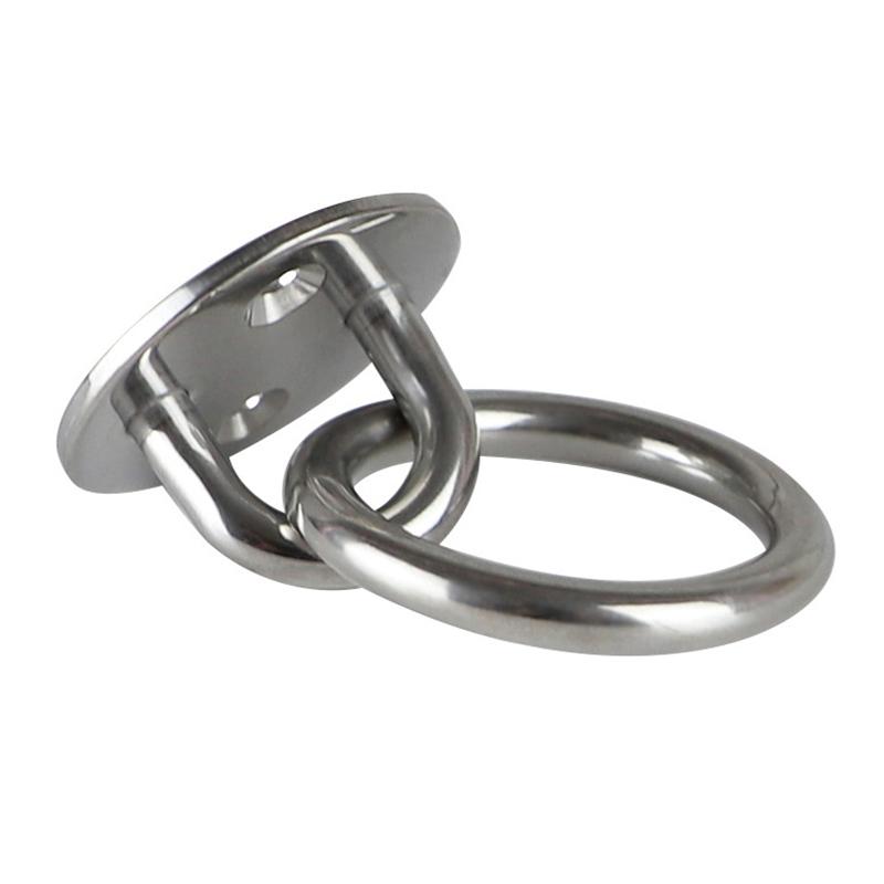 304 Stainless Steel Pad Eye Plate Staple Ring U-Shaped Sail Shade Hardware - For Wall Ceiling Hammock Hooks Hanger