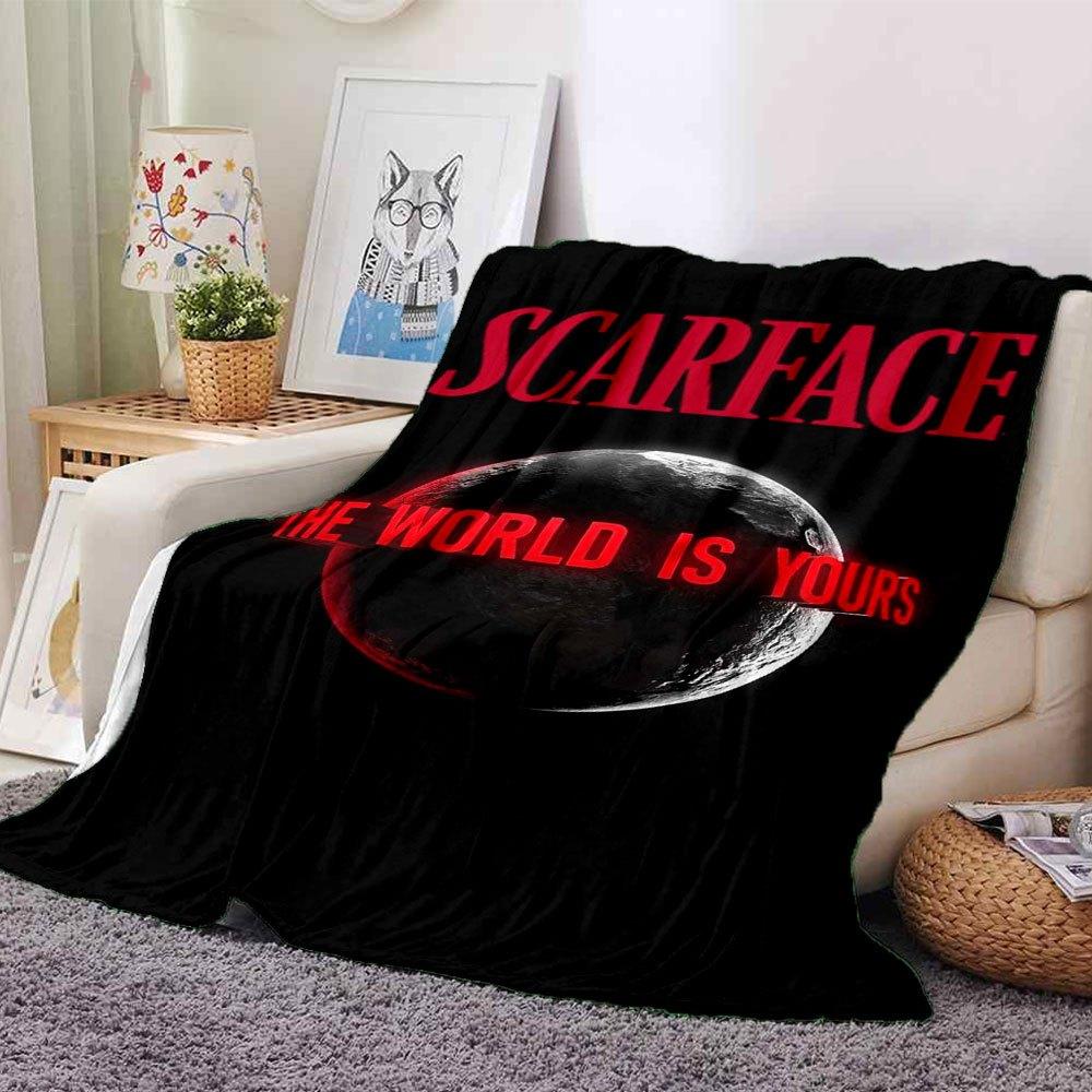 

1pc Scarface-Inspired Flannel Blanket - Soft Cozy All-Season Throw for Bedroom, Sofa, Camping, Travel - Perfect Gift for Movie FansB16 80cmx120cm(31inx47in)
