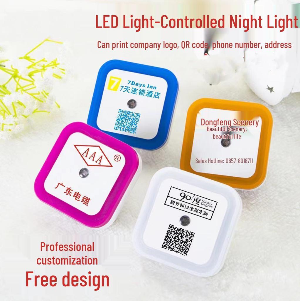 Personalized Square Night Light with Logo for Events, Promotions, and Gifts