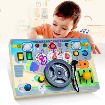 Morovan Tavola Occupata Montessori, Tavola Attività Sensoriale con Interruttori Pulsanti, Giocattolo da Viaggio per Bambini Piccoli Maschi Femmine, 21,5x14,5x3cm, Multicolore