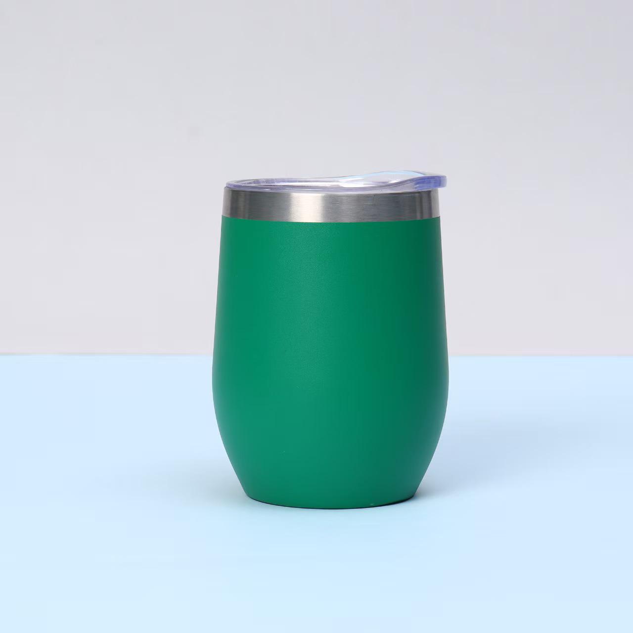 12oz U-Shaped Eggshell Stainless Steel Thermos Cup, Double-Layer Vacuum Insulated 12oz