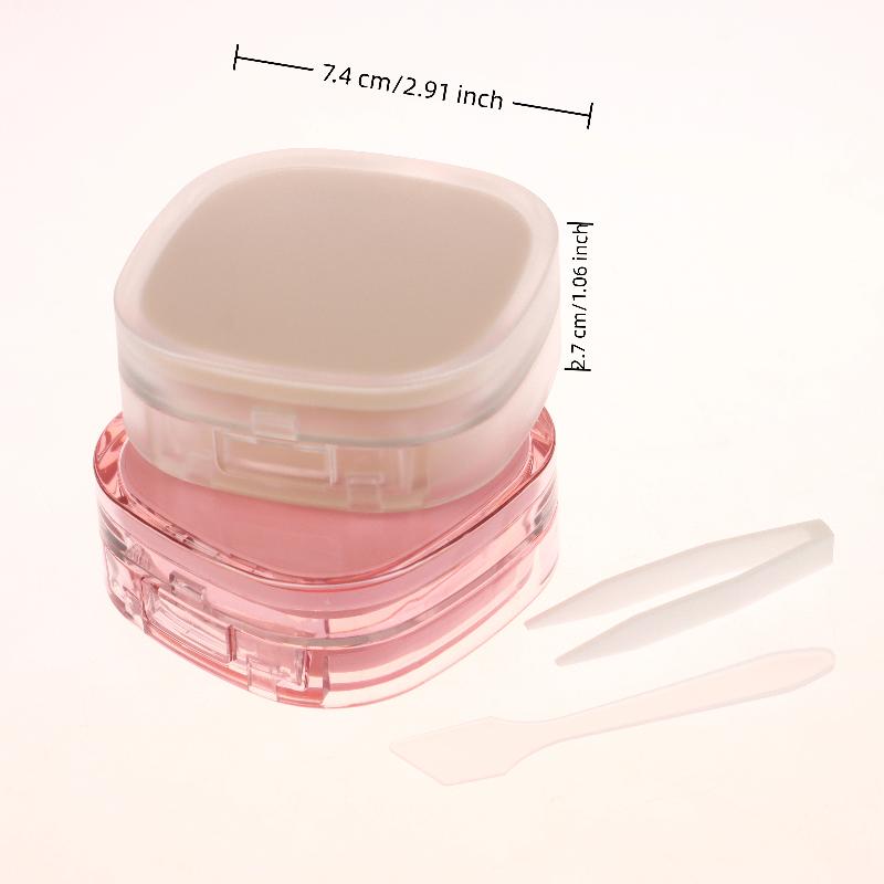 15G Empty Foundation Makeup Jar With Sponge Puff Handheld Portable Cosmetic Travel Makeup Jar Plastic Powder Box For Bb Cream