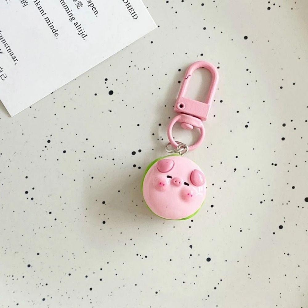 Gourmet Hamburger Pig Animal Keyring Pink Pig Pig Food Keychain  Birthday Gifts