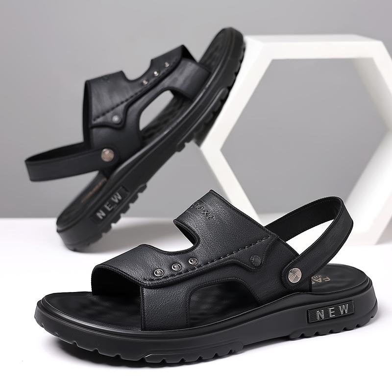 Fashion Summer New Men Sandals Men Flat Heel Lightweight Comfortable Beach Shoes Men Elegant Business Travel Sandals Sizes 37-47