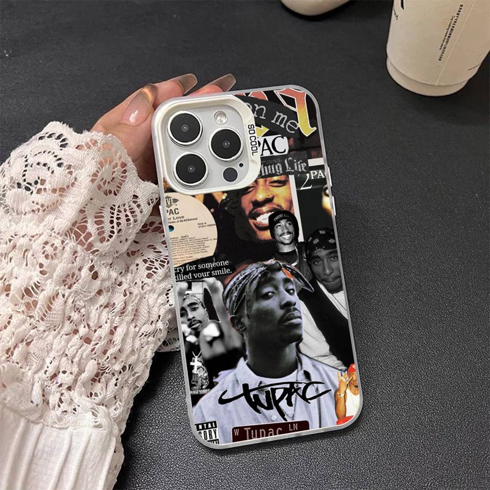 Rapper 2Pac Singer Tupac Cover For iPhone 17Air 16 15 14 13 12 11 Pro Max X XS XR Plus Colorful Silver Phone case