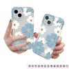 Blue and white big flower iPhone17promax mobile phone case Apple 16 transparent 15/14 transparent anti-drop 11 airbag