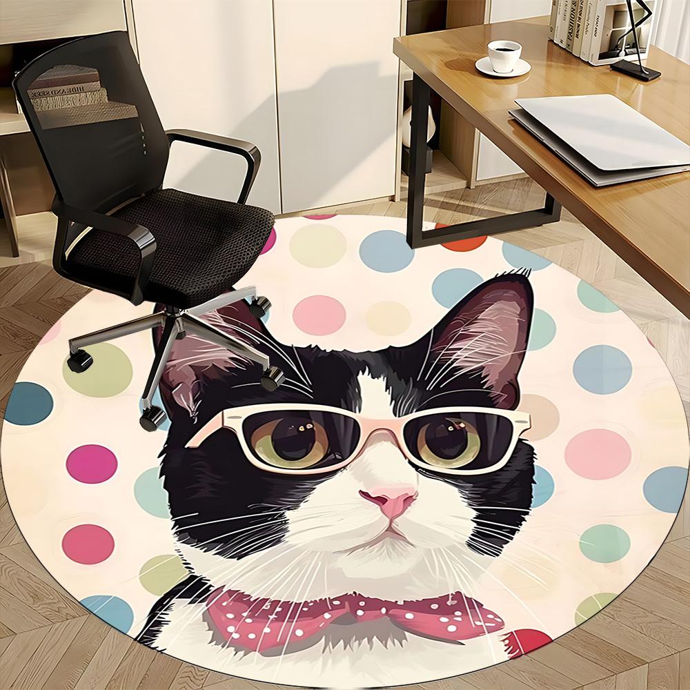 1pc Cat Glasses Carpet for Office, Non-slip, Soft and Durable Office Rug, Perfect for Office Yy260128081