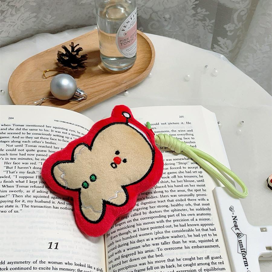 Plush Christmas Cookie And Sock Decorations With Short Plush For Bag Accessories