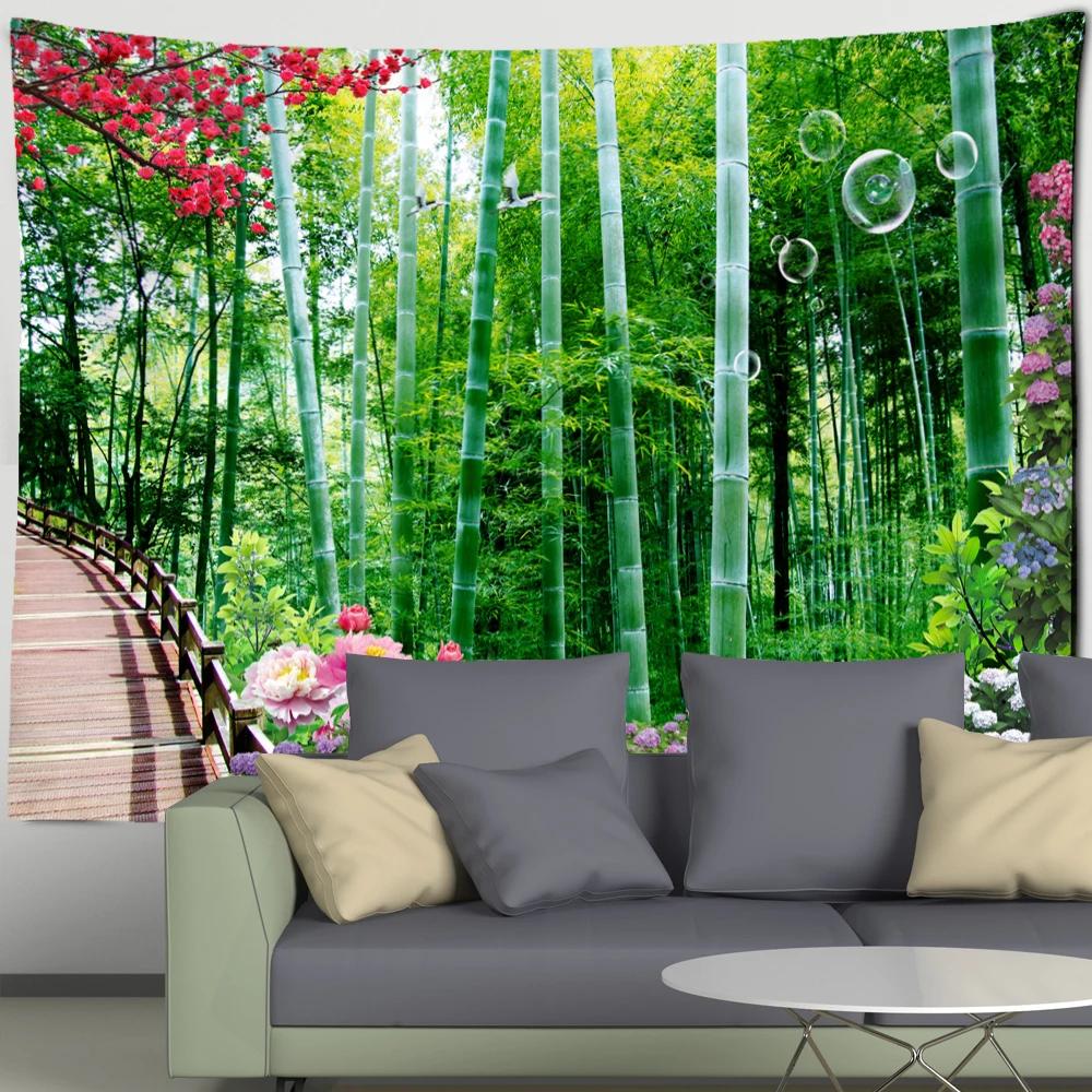 Forest River Wall Tapestry - Nature Landscape HD Print, Calming Waterfall Scene for Bedroom & Living Room Decor