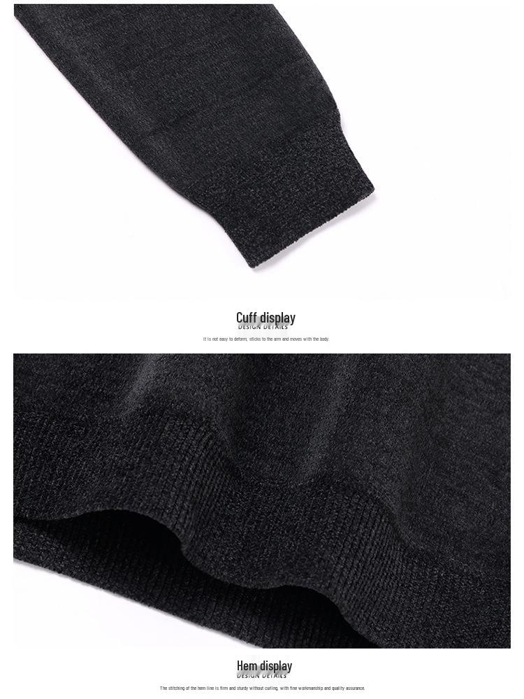 Winter Velvet Chenille Dad-Style Sweater: Warm, Thickened Knitwear for Men