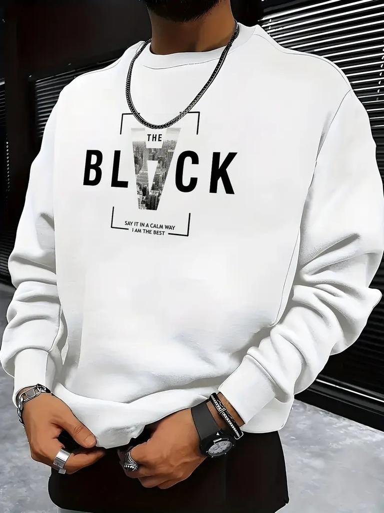 Spring and Autumn Street Casual Fashion Soft and Comfortable 3D Letter Printed Men's Round-neck Hoodie