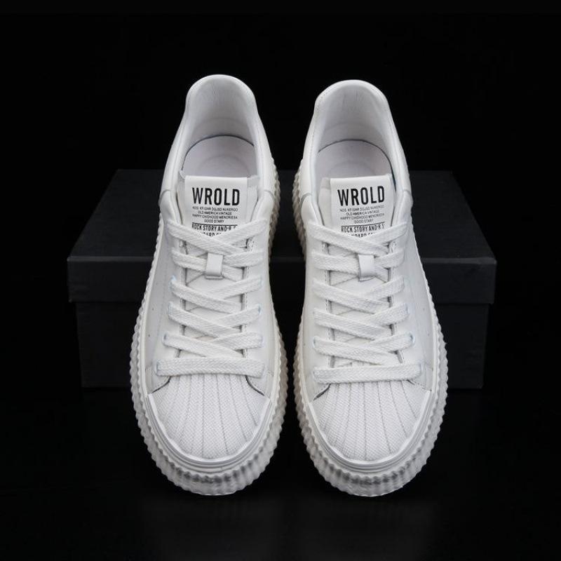 Cross-Border European Station Platform Men'S Shoes New Summer Breathable Little White Shoes Versatile Leather Men'S Trendy Casual Shoes