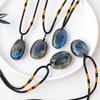 Natural Blue Labradorite Healing Crystal Pendant Necklace Gemstone Jewelry For Spiritual Balance Meditation