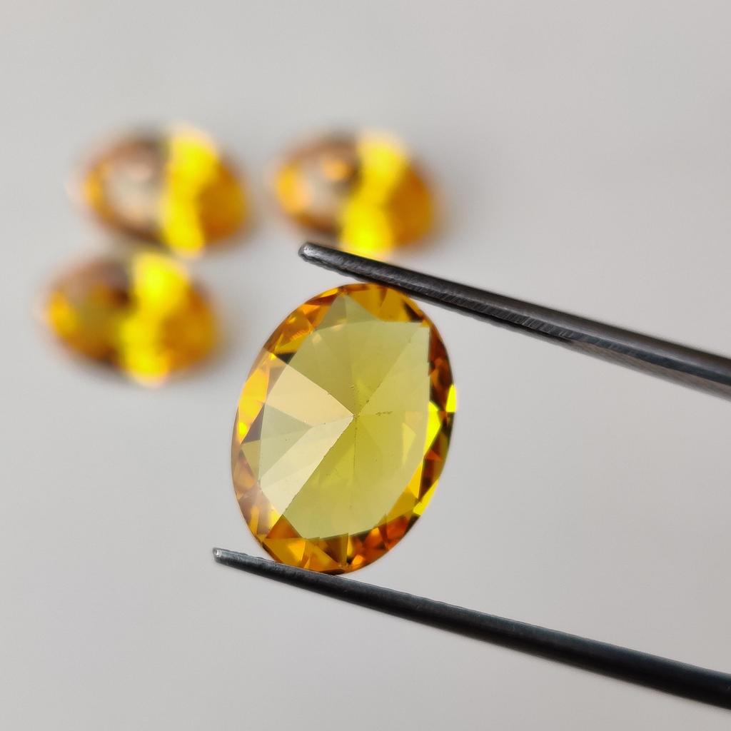 Yellow Sapphire Shade Natural Oval Cut 14x10 Mm Size Zircon, Healing Yellow Color Zircon Lot, Loose Zirconia Lot for Making Jewelry.