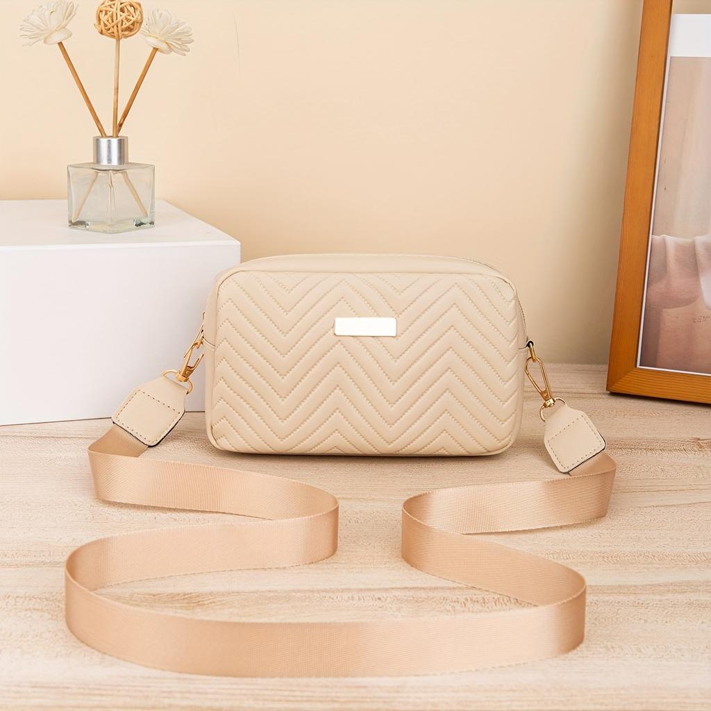 Mini Fashi gesteppte Crossbody-Tasche, Trendige PU-Umhängetasche, Damen-Freizeit-Handtasche & Münzbörse