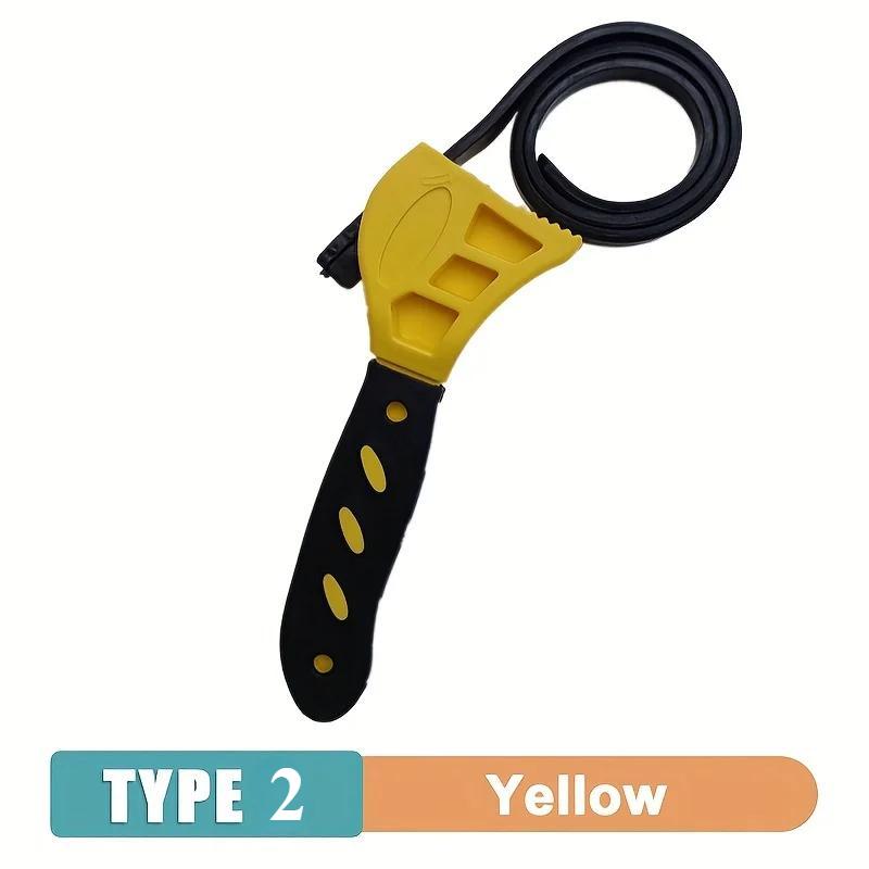 6-8inch Belt Wrench Oil Filter Puller Strap Spanner Chain Wrench Strap Opener, Adjustable Disassembly Tool