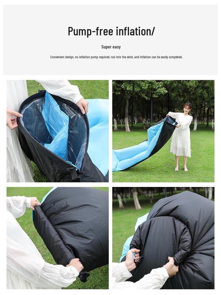 Portable Outdoor Inflatable Sofa with Pillow - Double Air Bed for Music Festivals