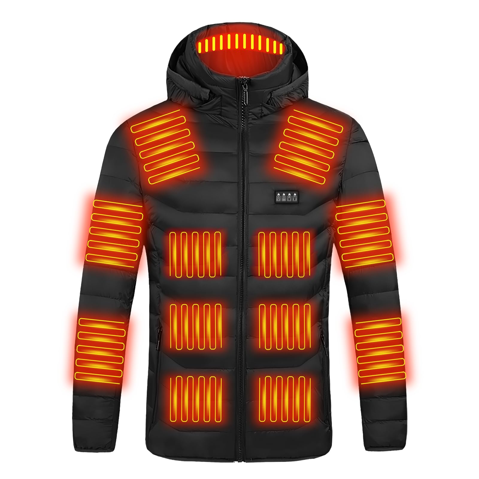 

WANCHIY Модная электрическая куртка с подогревом Зима 23 Подогрев USB Длинная 3 Температуры Холодная и Идеально подходит для и Улицы Размер M Мужская куртка, Одежда, Точки, чёрный