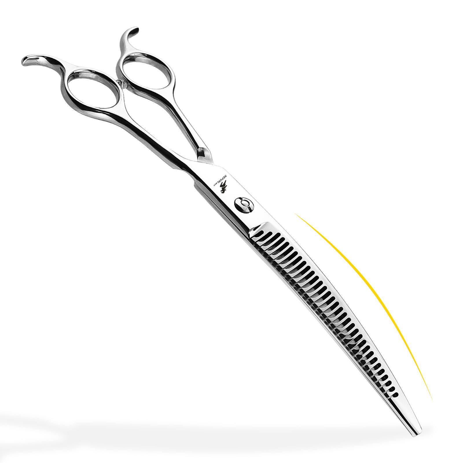 8.0-Inch curved tooth scissors, curved magic scissors, curved scissors, pet trimming scissors, thin scissors, professional-grade pet masters 8.0inch curved magic scissors