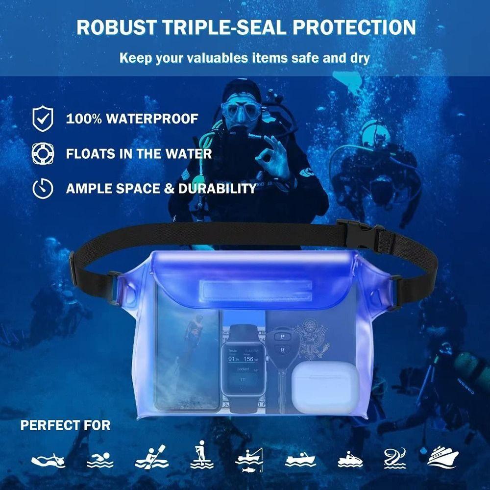 Swimming Floating for Vacation Waterproof Phone Pouch with Waist Strap Waterproof Fanny Pack Bag
