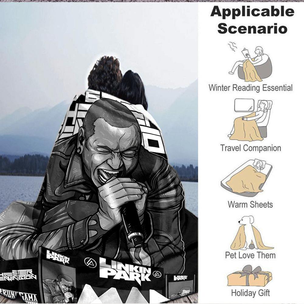 1pc Chester Bennington, Linkin Park Blanket Soft All Season Throw with Vibrant Design, Perfect for Home, Travel, and Gifts, Ideal for Naps and Camping