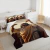 Jesus Blessing Bread and Fish Bedding set (1 duvet cover, 2 pillowcases, duvet not included) for Dining Room Kitchen Decor, Golden Religious Art Print