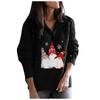 Women's Fashion Loose Warm Festive Christmas Print Zipper Long Sleeve Knitted Sweater Women's Sweater