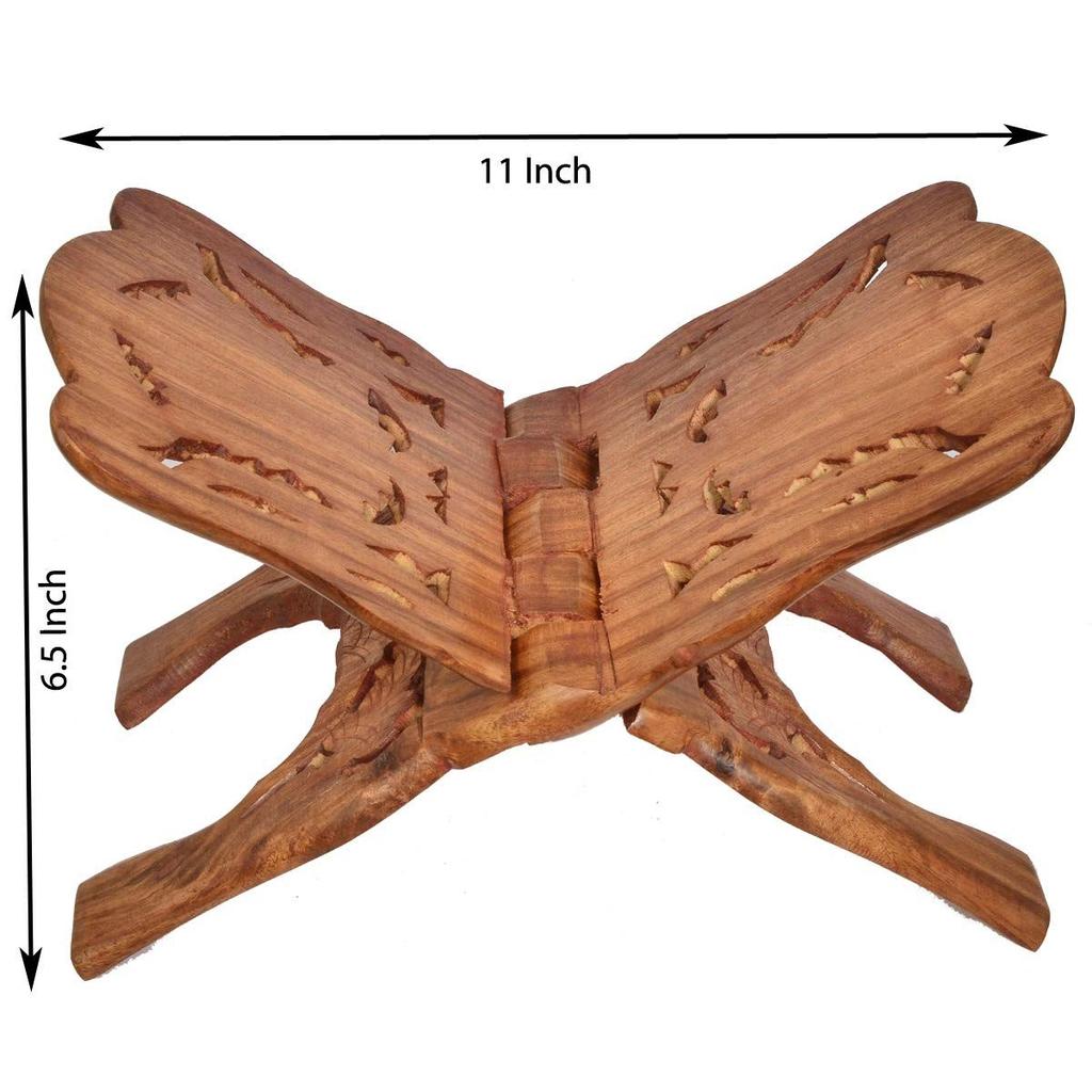 Classical Youth Foldable Book Stand/Holder/Rest/Keep for Home/Work Space/Religious Places (Sheesham, Tan, 13 Inches)