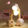 1 USB Rechargeable Miniature Retractable Giraffe Table Lamp, Reading and Ambient Night Light, Portable, for Outdoor, Bedroom, Study Room