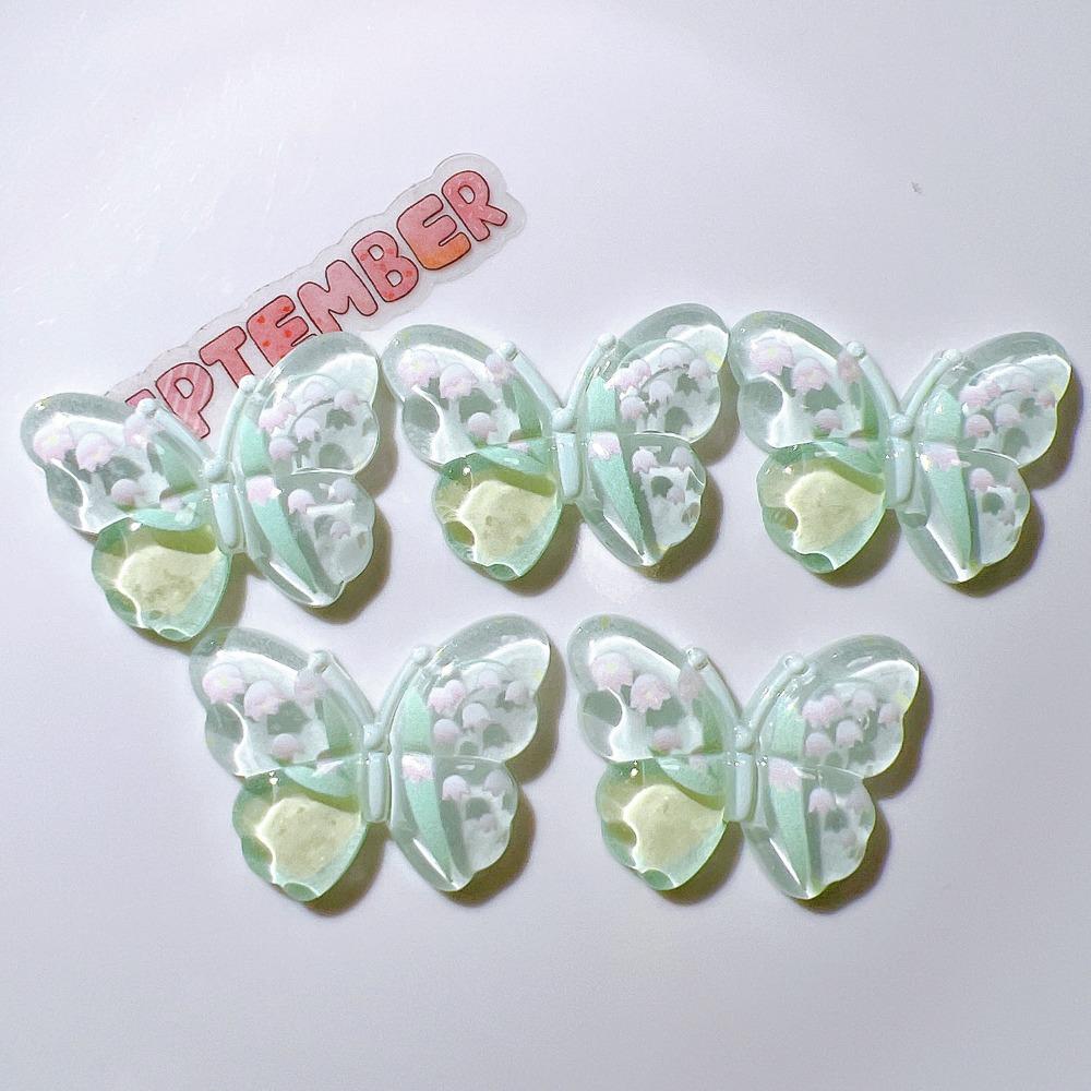 10Pcs Kawaii Butterfly Acrylic Patch Handmade Clothing Jewelry Decor DIY Hairpin Patches Stationery