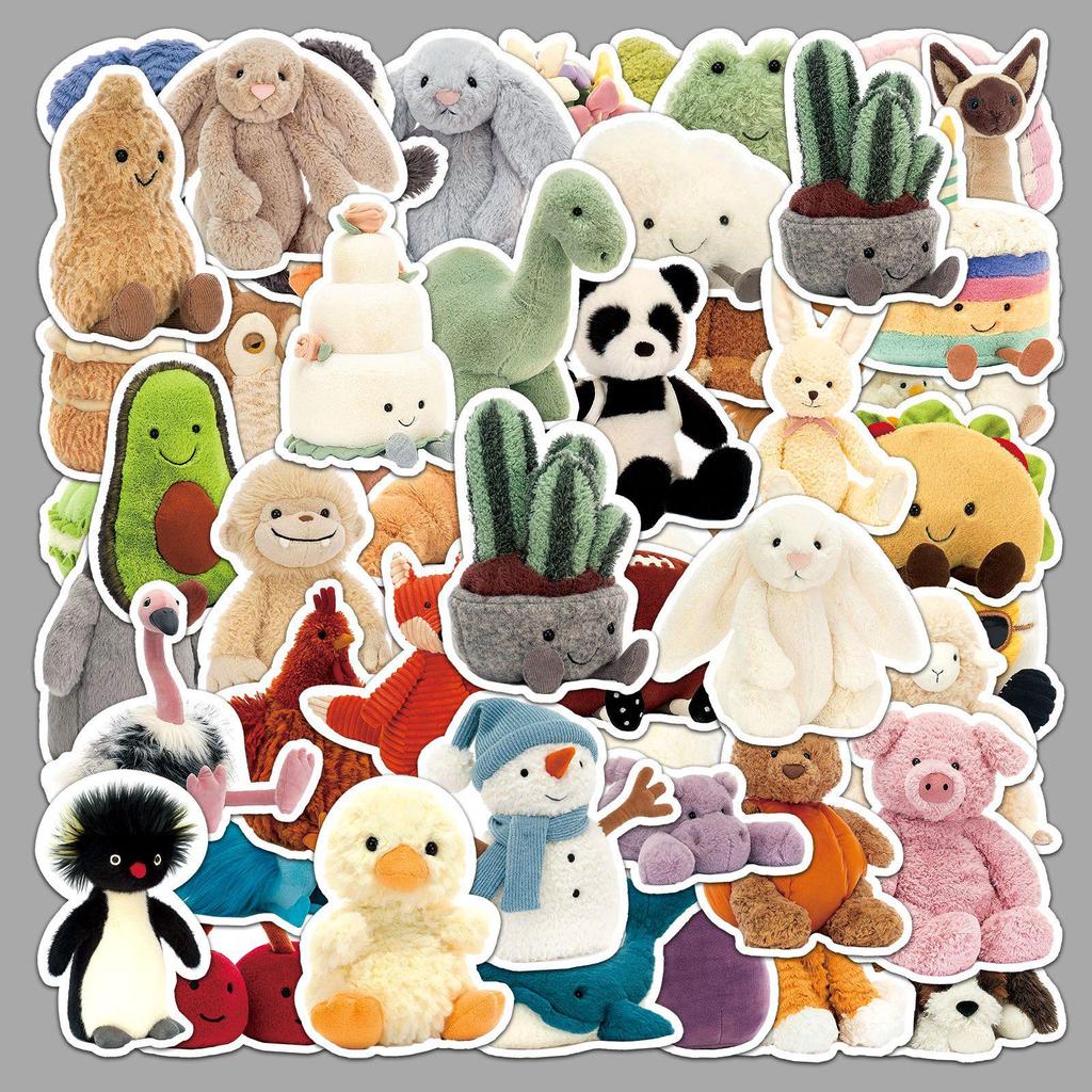 51 Personalized Jellycat Graffiti Cartoon Stickers for Cute Doll, Computer & Phone Decoration