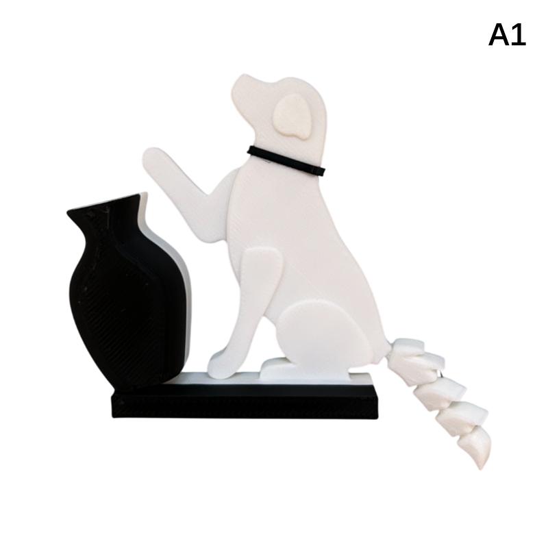 

Dog Pushing Vase Decor Fridge Magnet Dog Cat Animal Whisker Collection & Memorial Box Home Office Ornament Perfect Gift