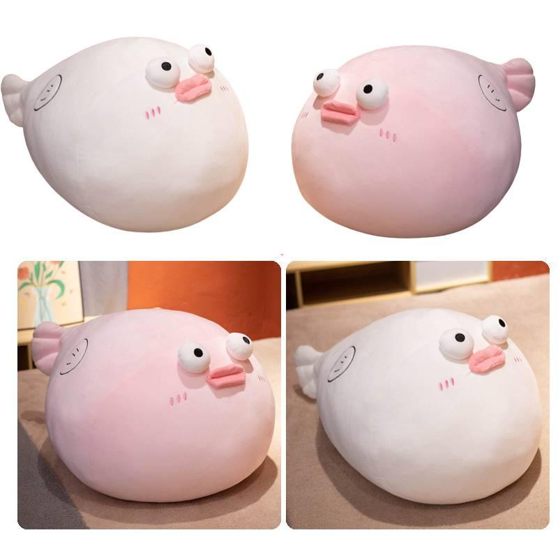 Cute Pufferfish Sausage Lips Plush Toy Pillow